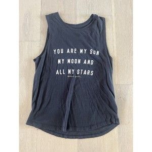 Spiritual Gangster Sun Moon Stars Black Tank Womens XS